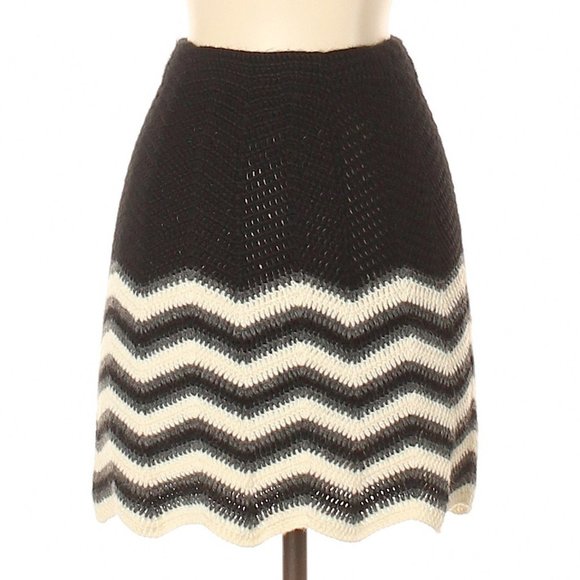 Nellik Vintage Alpaca Knit Herringbone/Chevron Skirt XS - Picture 2 of 3